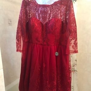 Vibrant Red Dress by Chi Chi London